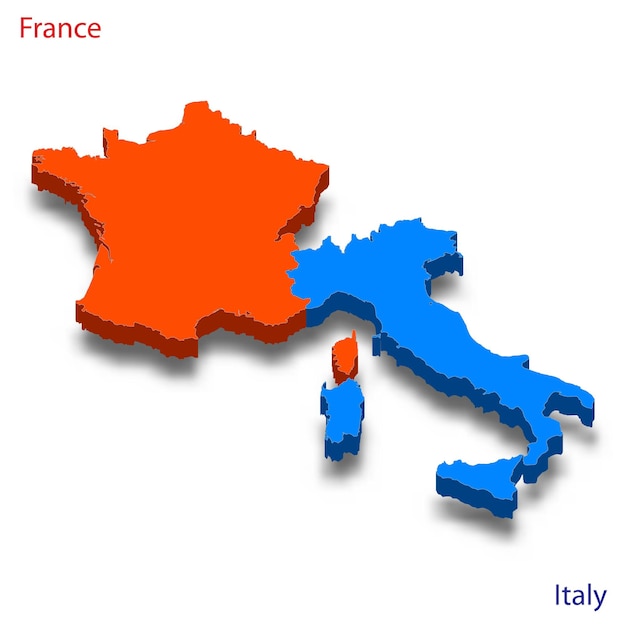 3d map France and Italy relations