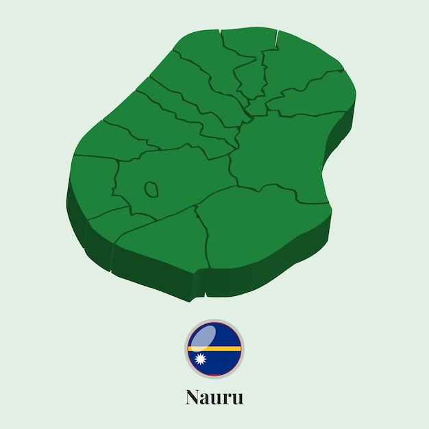 3D Map of Nauru Vector illustration Stock Photos Designs