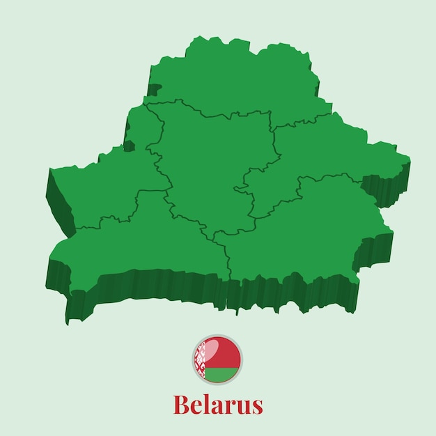 ベラルーシの3d地図ベクトルイラストストックフォトデザイン