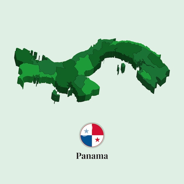 파나마 벡터 스톡 사진 디자인의 3d 지도