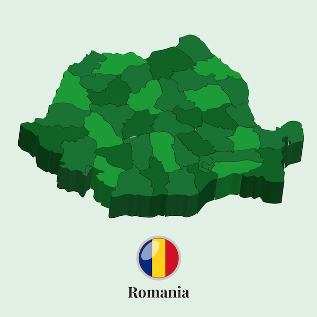 3D Map of Romania Vector Stock Photos Designs