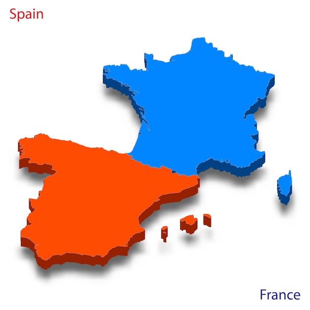 3dマップスペインとフランスの関係