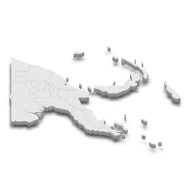 Vector 3d map with borders of regions