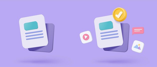 3D 媒體資料與影像和照片管理 畫廊圖書館中搜尋圖像和視頻檔案 文檔管理軟數據庫 文檔形式 3D 多媒體檔案圖標矢量染插圖