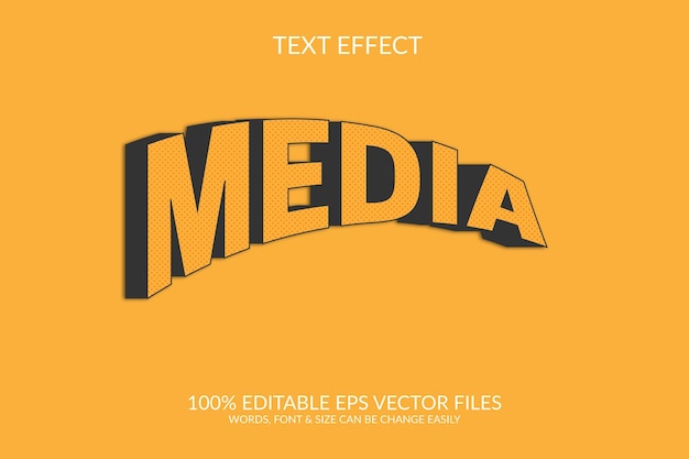 Vector 3d media fully editable vector eps text effect illustration template