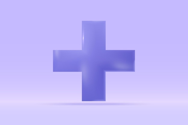 3D Medische noodsituatie plusteken pictogram Geïsoleerd op lichtblauwe achtergrond Realistische EHBO en gezondheidszorg concept 3D-vector weergave illustratie