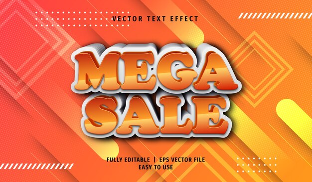 3d mega sale-teksteffect, bewerkbare tekststijl