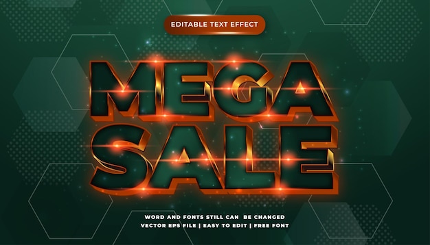 3d mega sale text effect