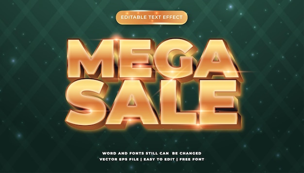 3d mega sale text effect