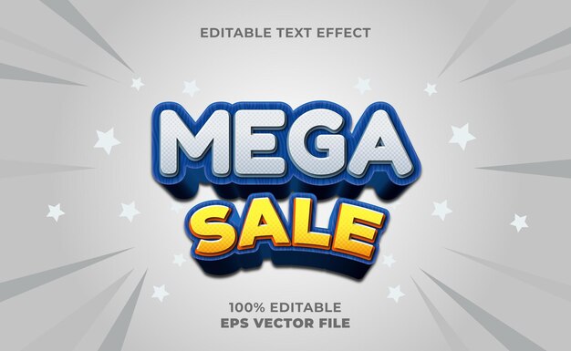 3D mega-uitverkoop teksteffectsjabloon