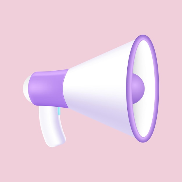 3d Megaphone icon Marketing time concept Symbols Speaker Social media Advertising and promotion 3d Vector illustration