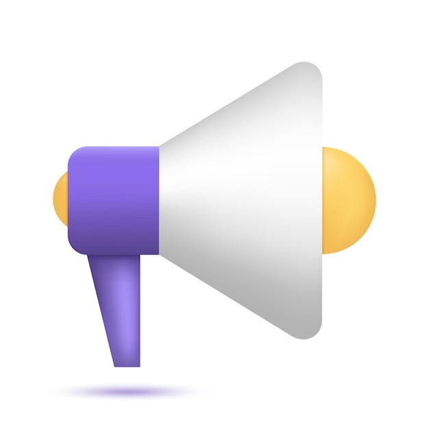 3d megaphone icon with shadow