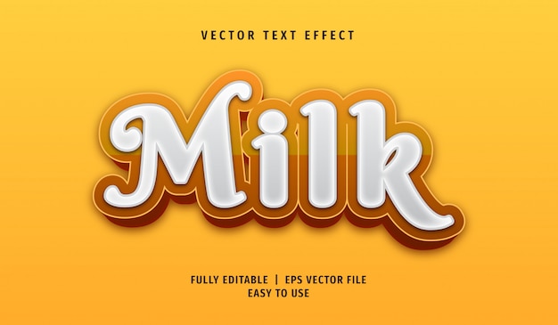 Vector 3d-melkteksteffect, bewerkbare tekststijl