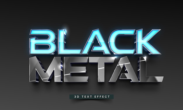 3D Metallic Futuristic Text Effect