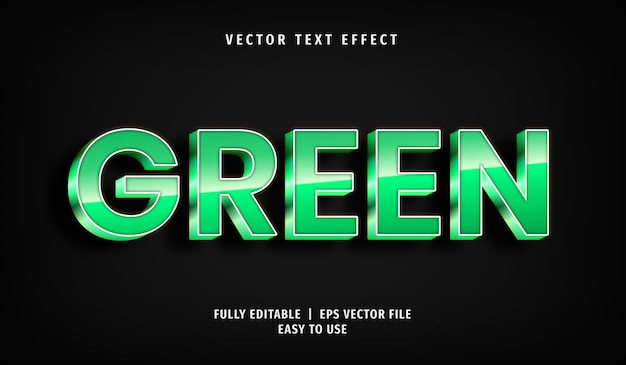 3d metallic green text effect, editable text style