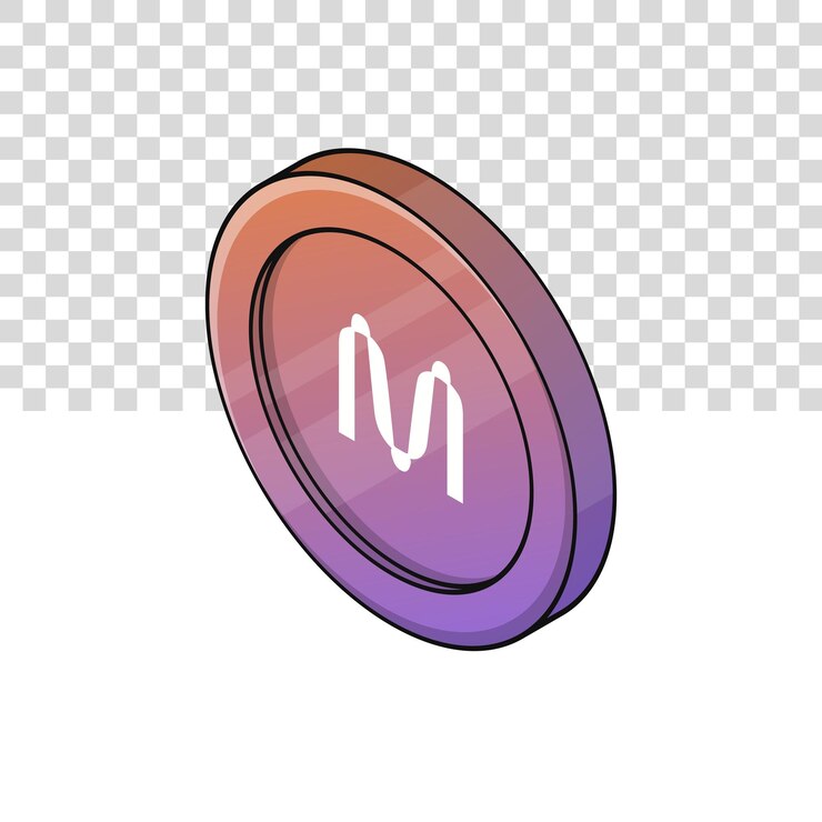 Vector 3d mina coin cryptocurrency blockchain technology