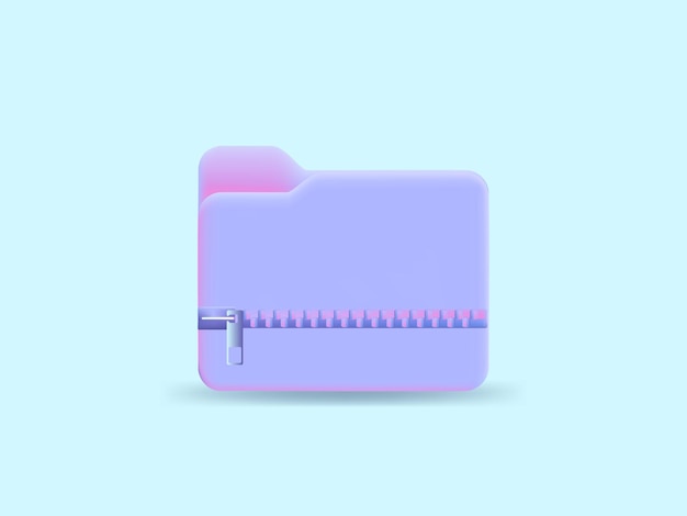 Vector 3d minimal folder with files cartoon style paper icon file management concept