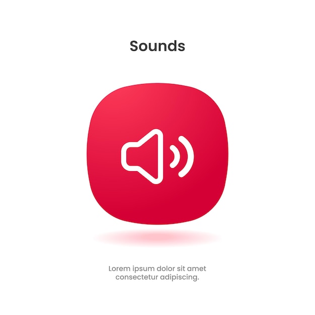 3D minimal modern sound, noise, notification, voice adjust icon emblem symbol for UI, mobile app.