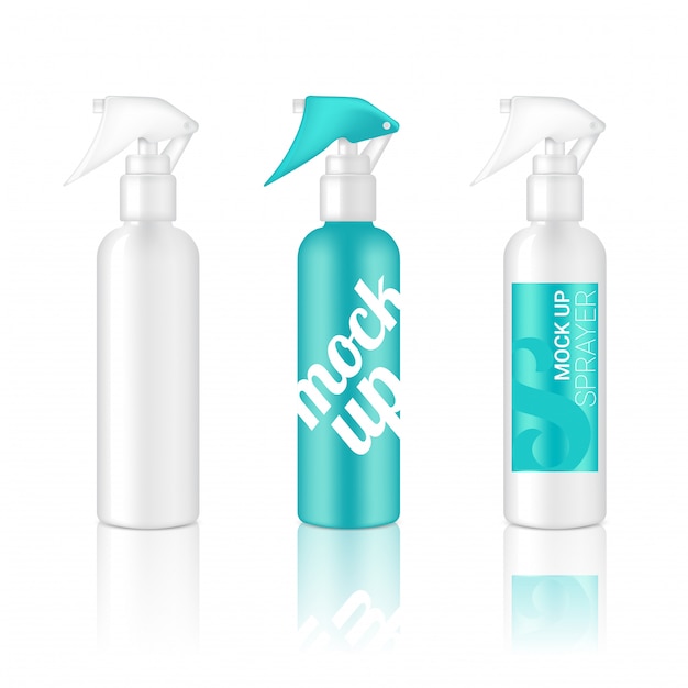 3d mock up realistic spray bottle cosmetic