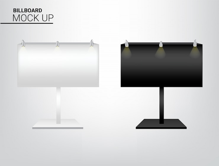 Vector 3d mockup realistic billboard display
