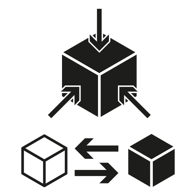 3D model transformation concept Isometric cube manipulation symbols Vector illustration EPS 10