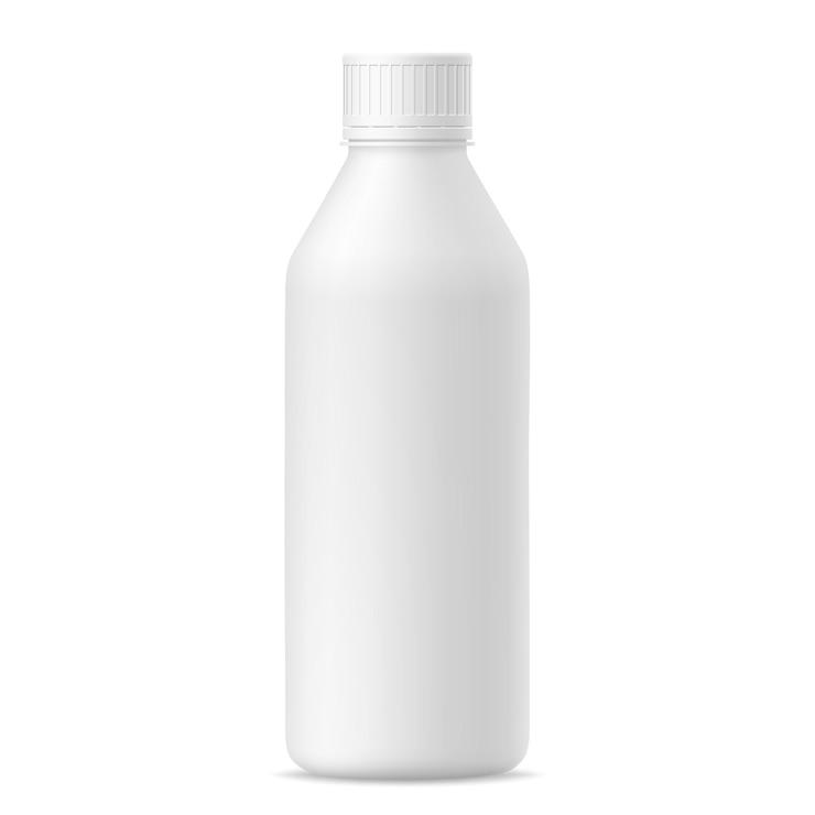 Vector 3d-model van een plastic fles met deksel op witte achtergrond vector-illustratie van een verpakking voor vloeistoffen template voor uw ontwerp