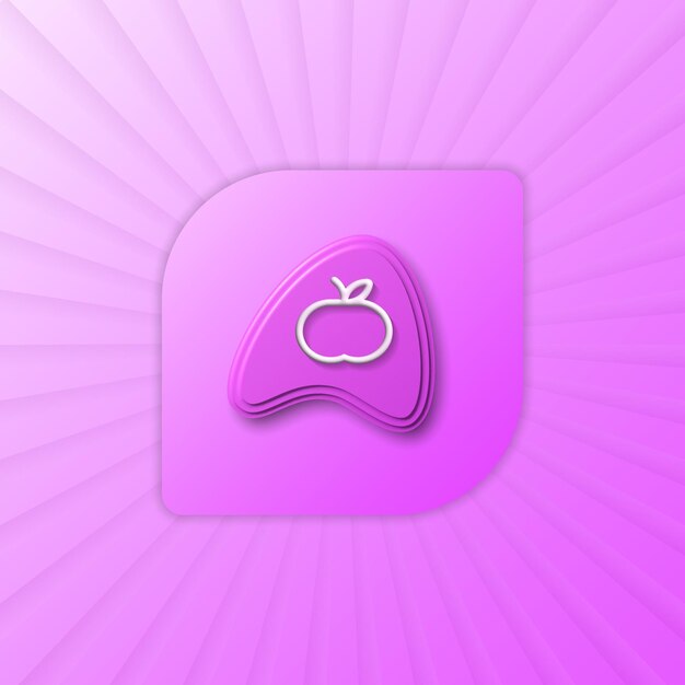 3d 현대 사과 아이콘 템플릿 또는 ui ux 아이콘 디자인