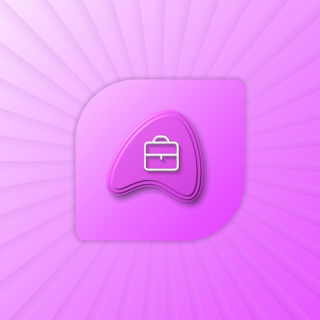 3d современный шаблон значка портфеля или дизайн значка ui ux