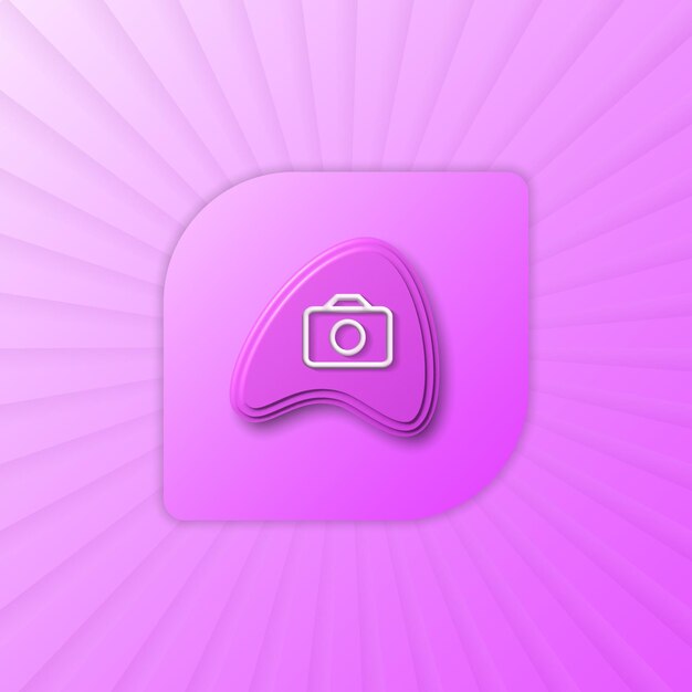 3d modern camera icon template or ui ux icon design