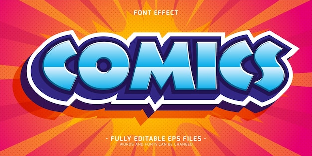 3d modern colorful comic style text effect