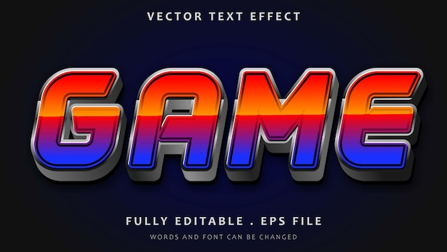 Шаблон редактируемого текстового эффекта 3d modern gradient word game