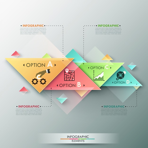 Insegna moderna di opzioni di infographics 3d