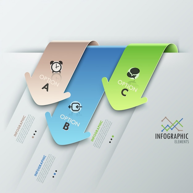 3d modern infographics options banner