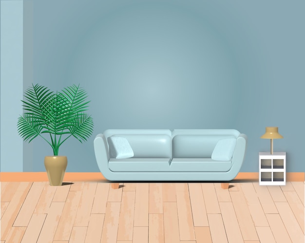 3d modern living room interior design or interior vector illustration
