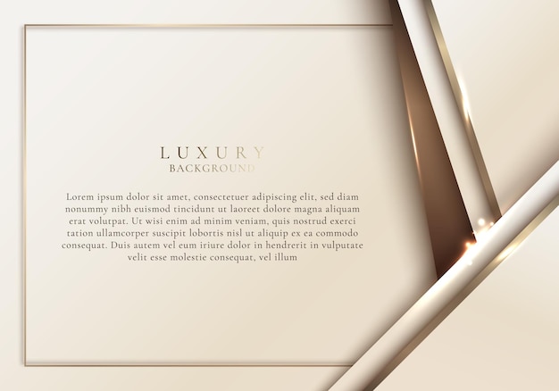 3D modern luxury template design white stripes and golden glitter line light sparking on clean background