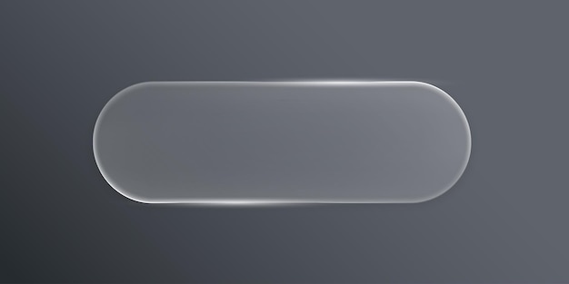 3D modern rounded rectangular elements in the style of liquid glass and glossy surface User interface element for ui ux design Glass morphism Transparent frames and buttons Vector illustration