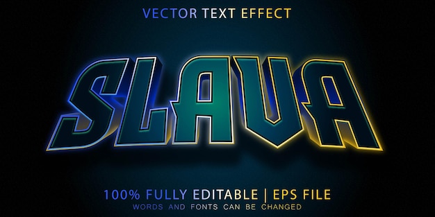 3d modern shine slava editable text effect