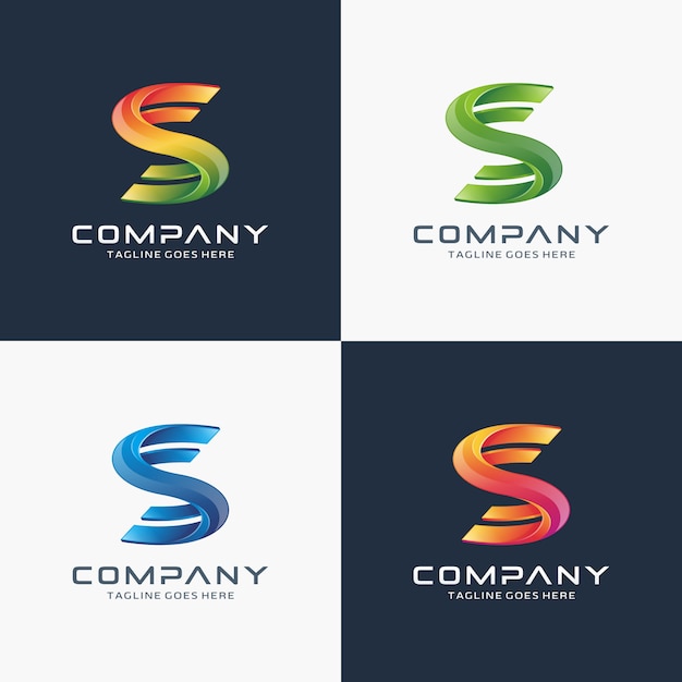 3D moderne letter S logo ontwerpsjabloon.