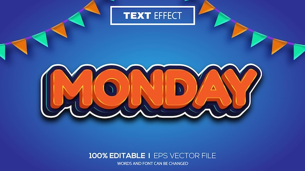 3d monday text effect editable text effect