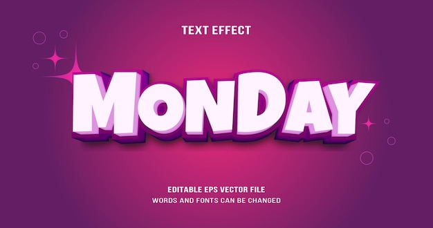 3d monday text effect