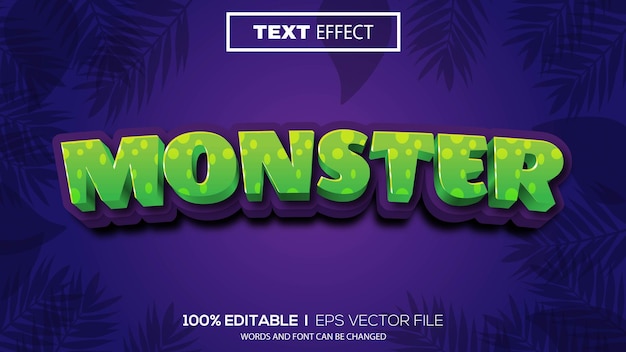 3d monster teksteffect bewerkbaar teksteffect