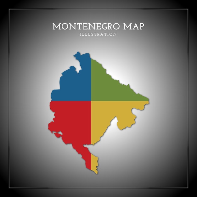 3D Montenegro kaart vectorillustratie