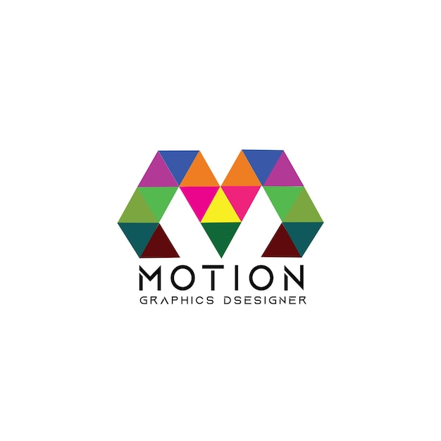 3D motion graphics design M logo template