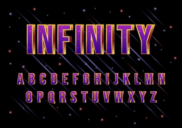 3d movie galaxy space font alphabet set