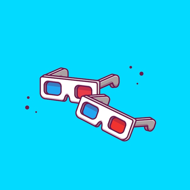 3d movie glasses   icon illustration. movie cinema icon concept isolated   . flat cartoon style