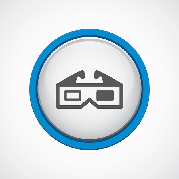 3d movie glossy with blue stroke icon, circle, isolated