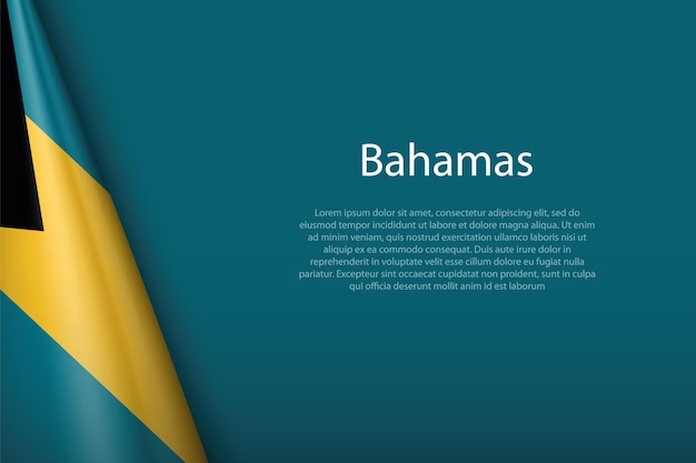 3d national flag bahamas isolated on background with copyspace