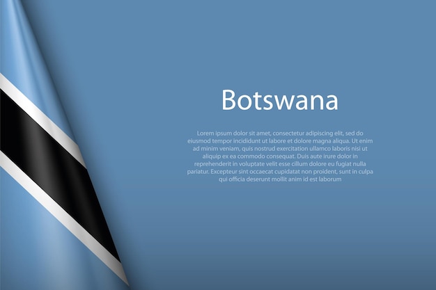 3d национальный флаг Ботсваны изолирован на фоне с пространством для копирования