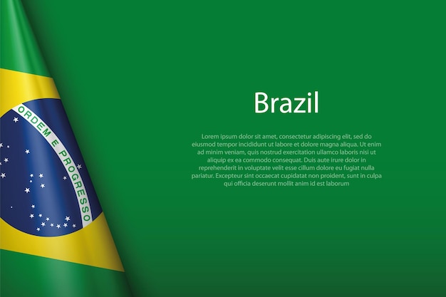 ブラジルの国旗はコピースペースで背景に隔離されています