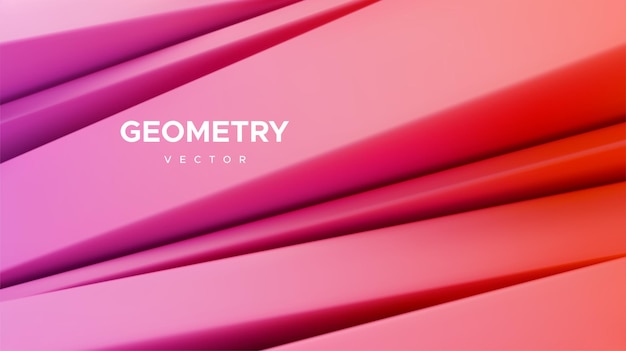 Forme a colore neon 3d sfondo astratto illustrazione vettoriale di forme geometriche tagliate in diagonale mi